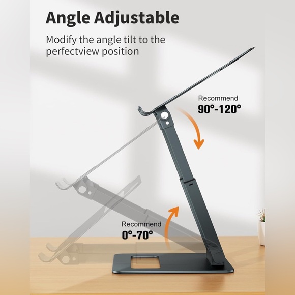 Brand New 10-17" Laptop Stand for Desk Adjustable Height/Gray - Picture 4 of 10